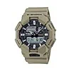 Homokszínű Casio G-Shock karóra ütésálló tokkal és szíjjal, sötét analóg-digitális számlappal