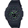 G-SHOCK Casio karóra, fekete színben, zöld részletekkel, sportos és strapabíró kialakítás.
